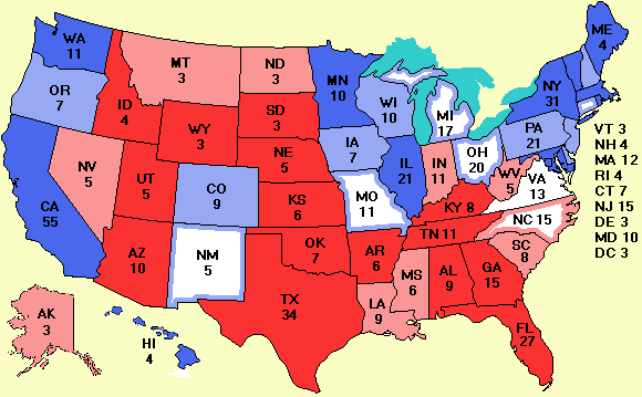 Electoral college map