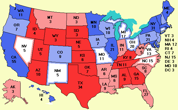 Electoral college map