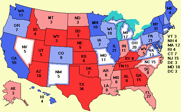 Electoral college map