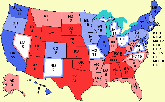 Electoral college map