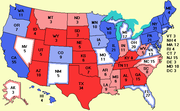 Electoral college map