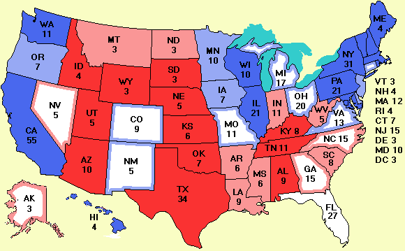 Electoral college map