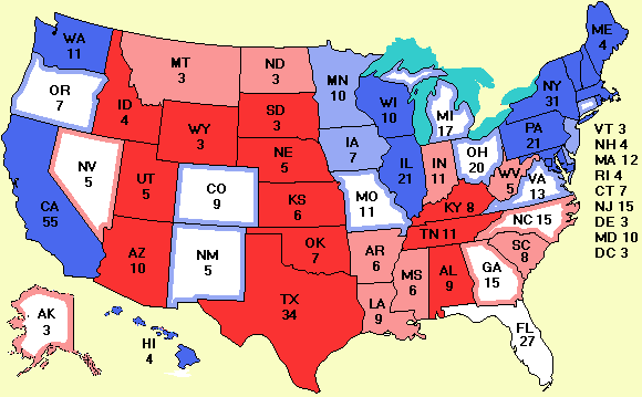 Electoral college map