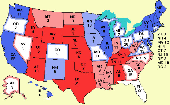 Electoral college map