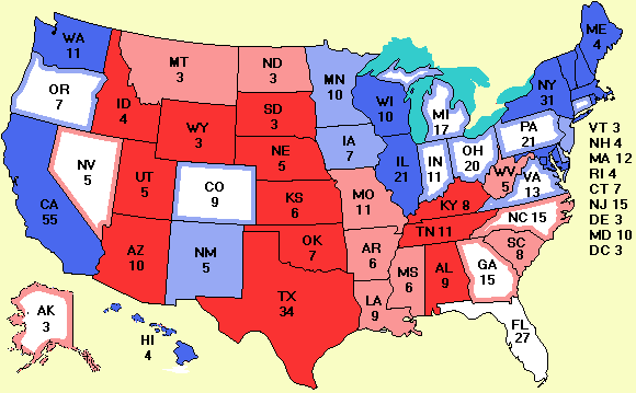 Electoral college map