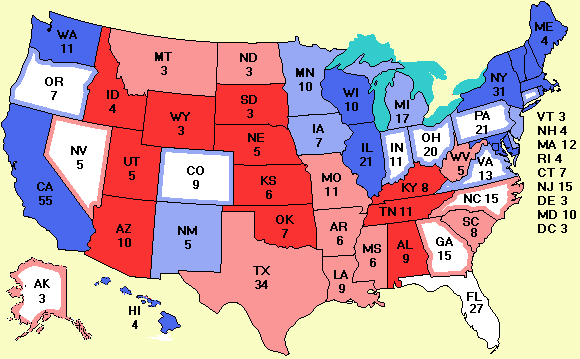Electoral college map
