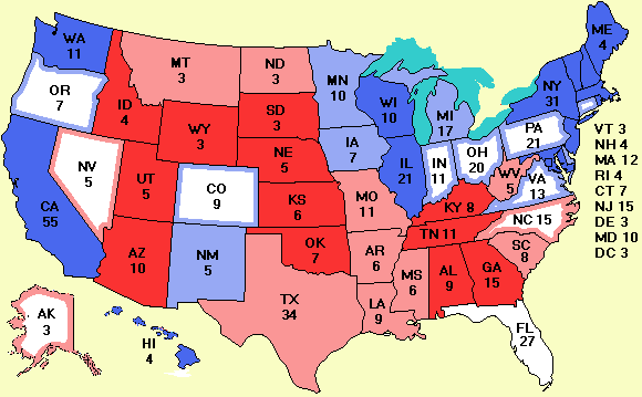 Electoral college map