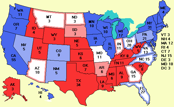 Electoral college map