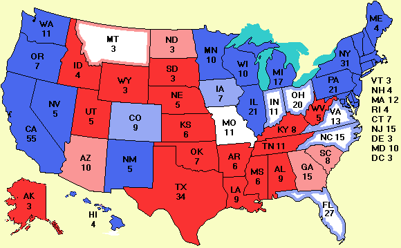 Electoral college map