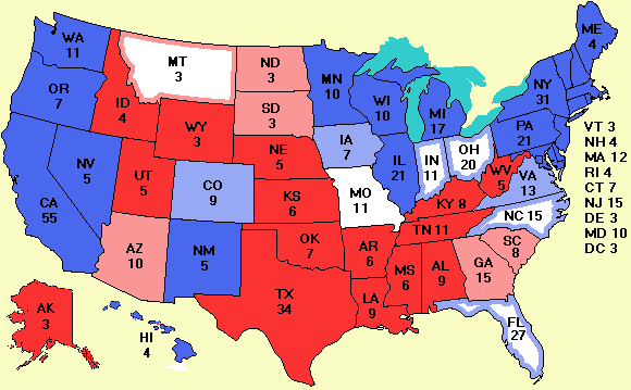 Electoral college map