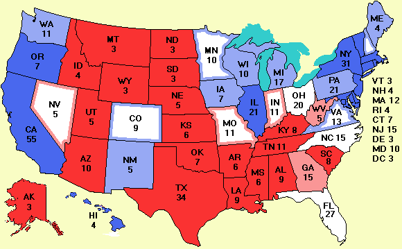 Electoral college map