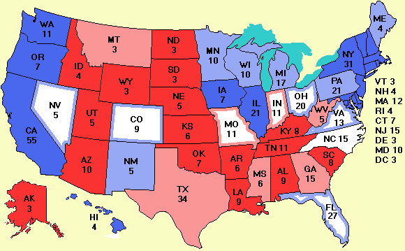 Electoral college map