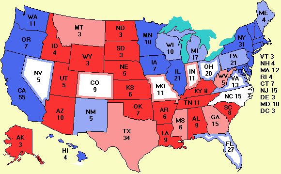 Electoral college map