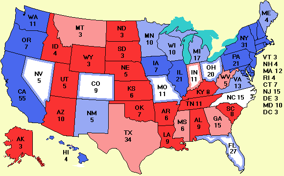 Electoral college map