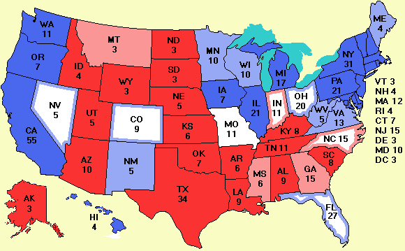 Electoral college map