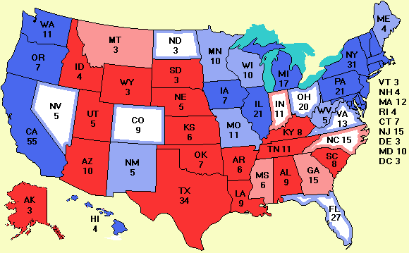 Electoral college map