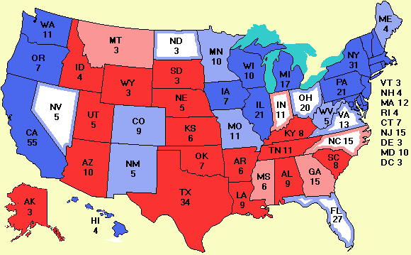 Electoral college map