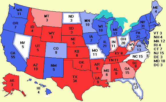 Electoral college map