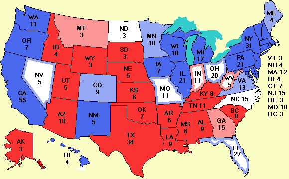 Electoral college map