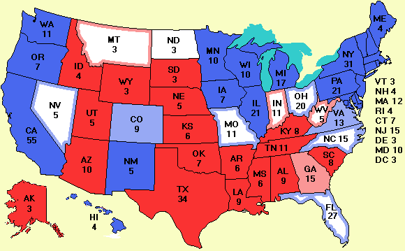 Electoral college map