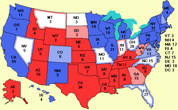 Electoral college map