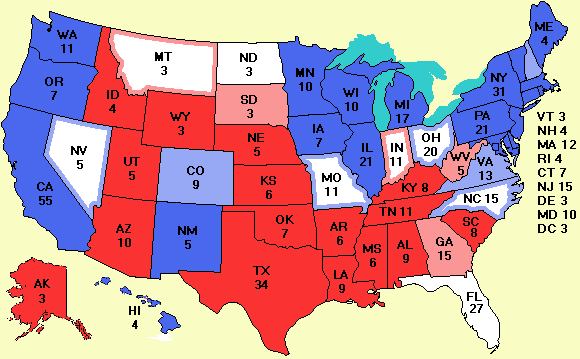 Electoral college map