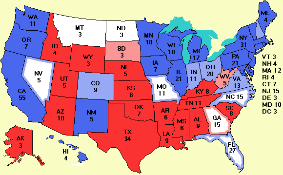 Electoral college map