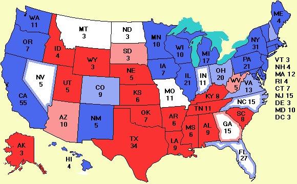 Electoral college map