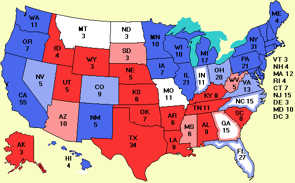 Electoral college map