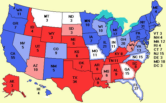 Electoral college map