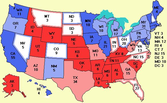 Electoral college map