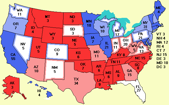 Electoral college map