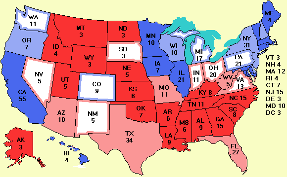 Electoral college map