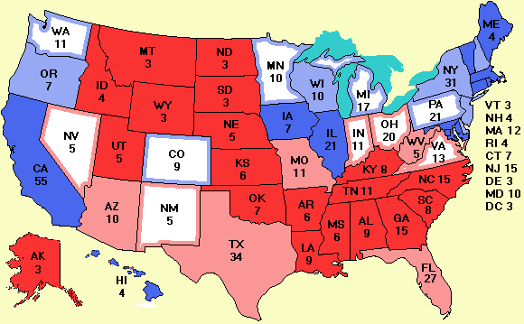 Electoral college map