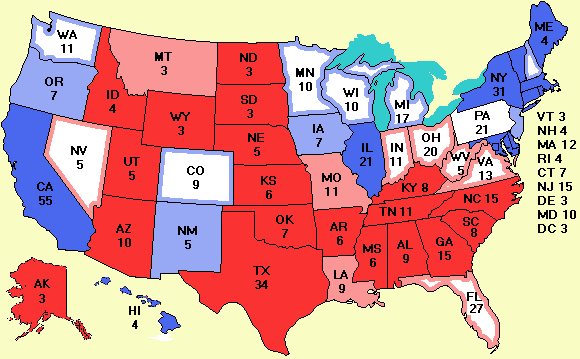 Electoral college map