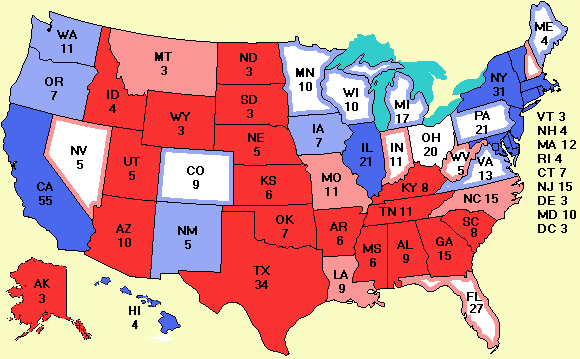 Electoral college map