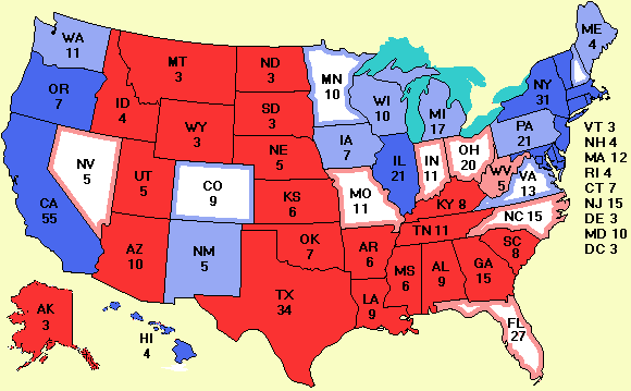 Electoral college map