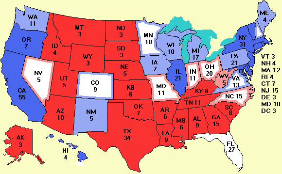 Electoral college map