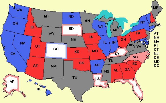 Electoral college map