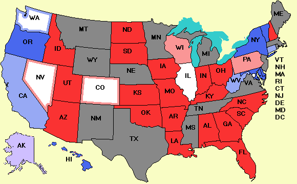 Electoral college map