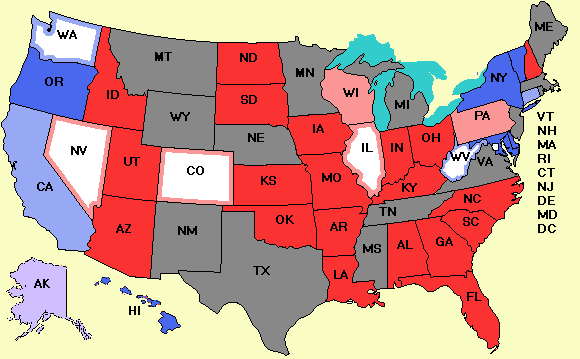 Electoral college map