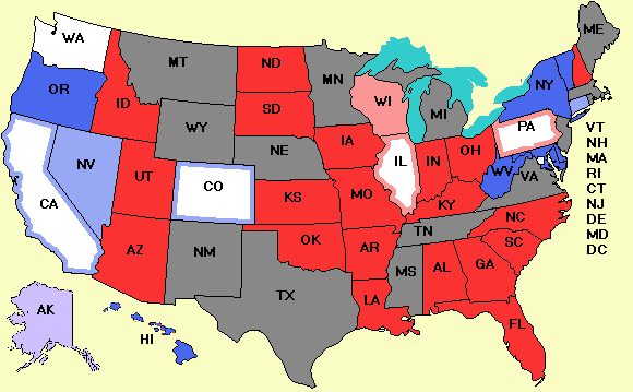 Electoral college map