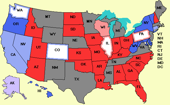 Electoral college map