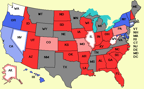 Electoral college map