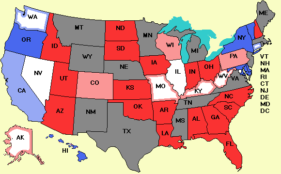 Electoral college map