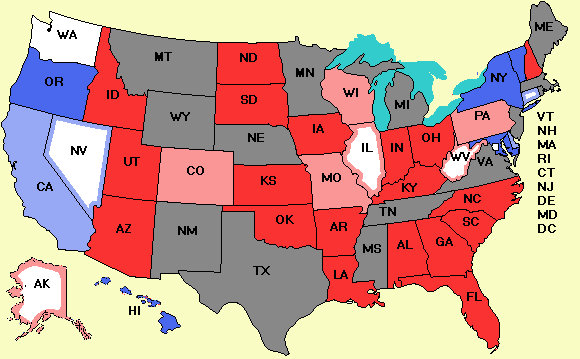 Electoral college map