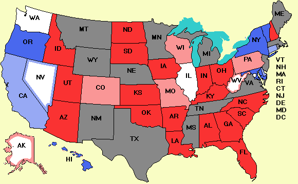 Electoral college map