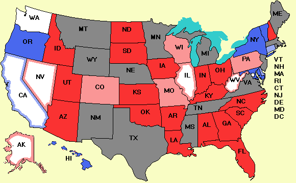 Electoral college map