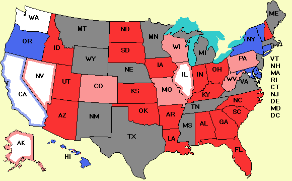 Electoral college map