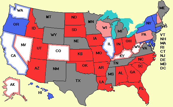 Electoral college map